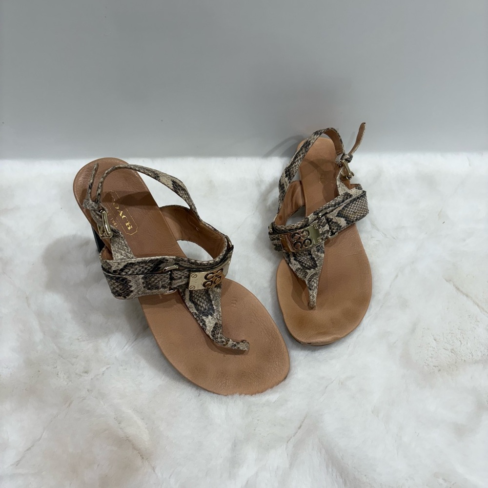 Coach Snakeskin Tan Sandals